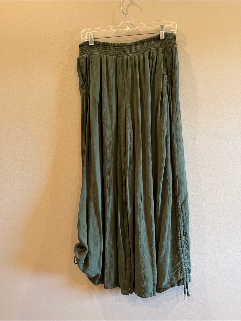 Angie Olive Green Wide Leg  Pants